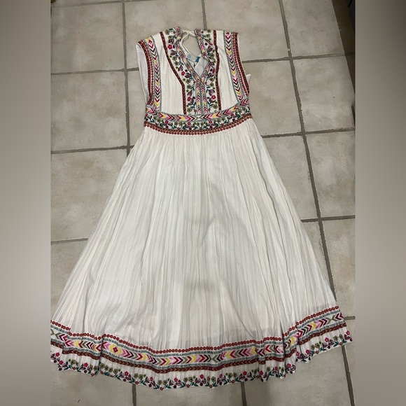 Sundance boho Margarita Embroidered White Maxi Dress wedding guest 6 - Picture 2 of 10